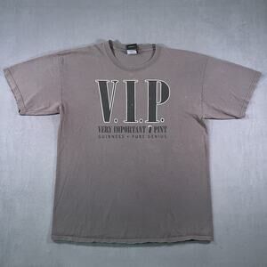 Guinness V.I.P. Very Important Pint Graphic Print T-Shirt Gray Men’s Size Large